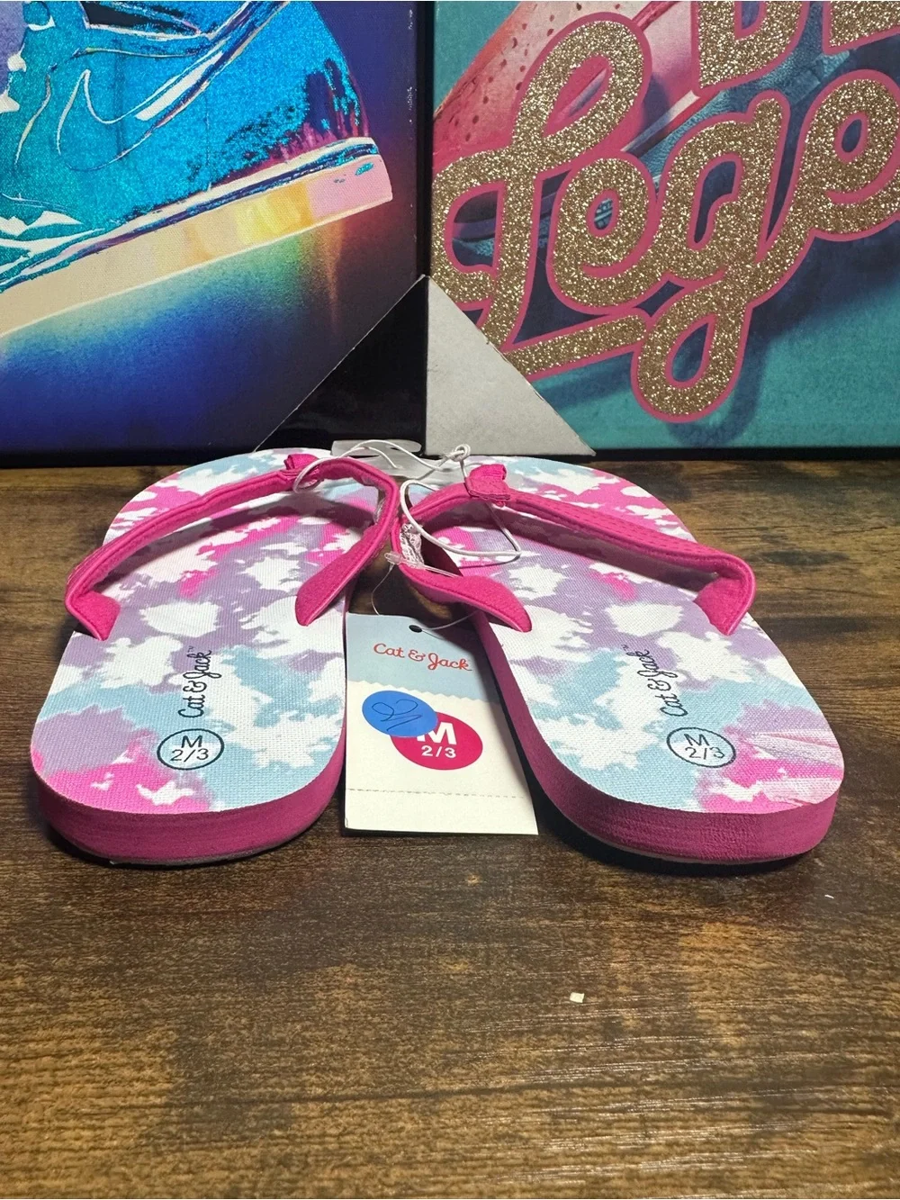 NEW Cat & Jack Girls' Ava Slip-On Thong Sandals Size Medium